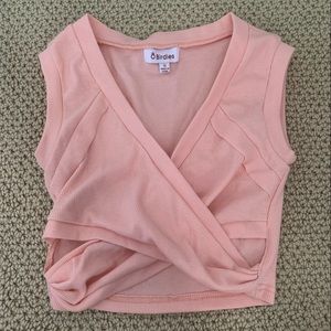 VRG (Verge) girl pink crop top with side cut outs NEVER WORN